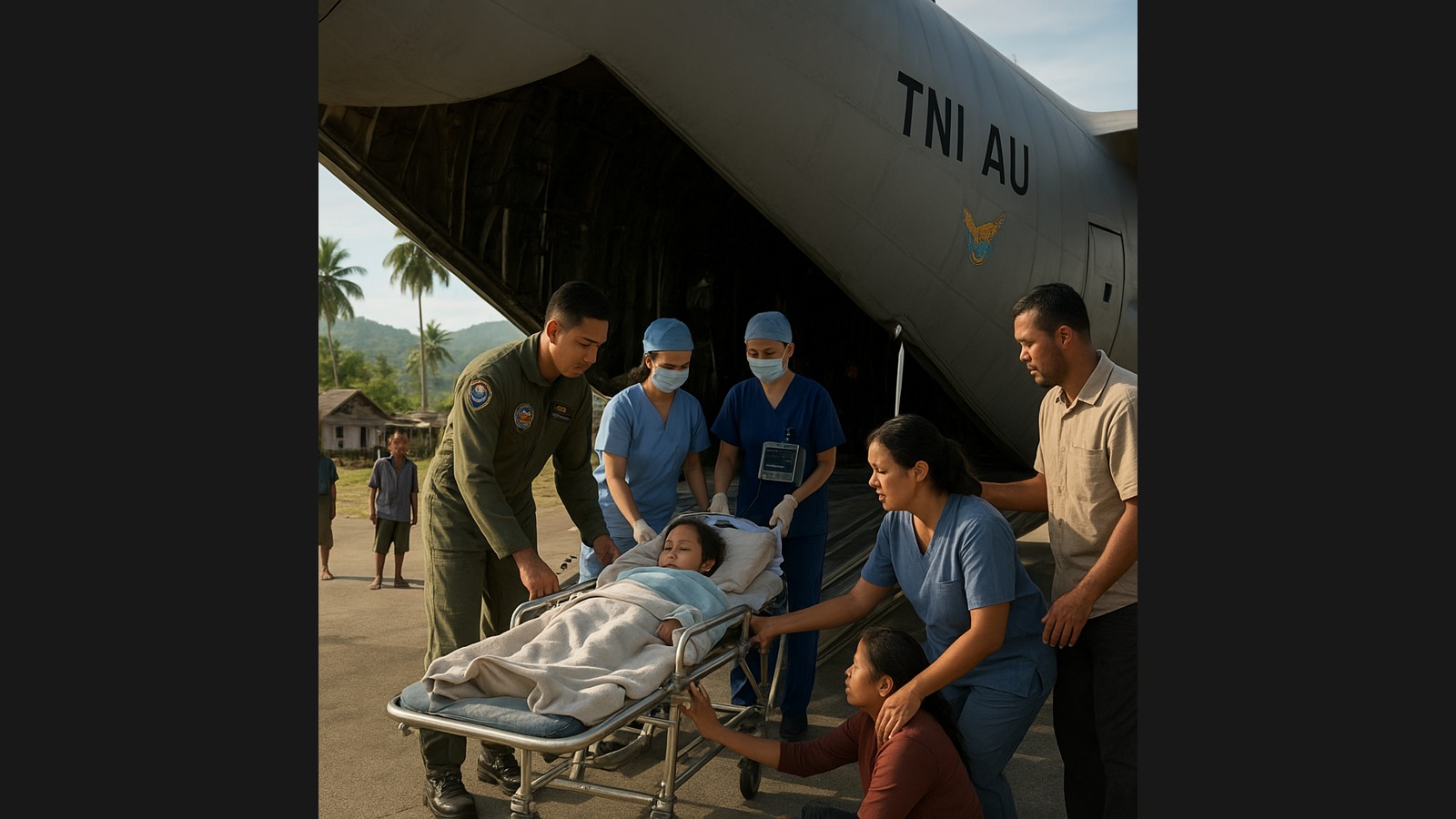 TNI AU Evakuasi Anak Sakit Kritis dari Papua Terpencil dengan Pesawat Hercules