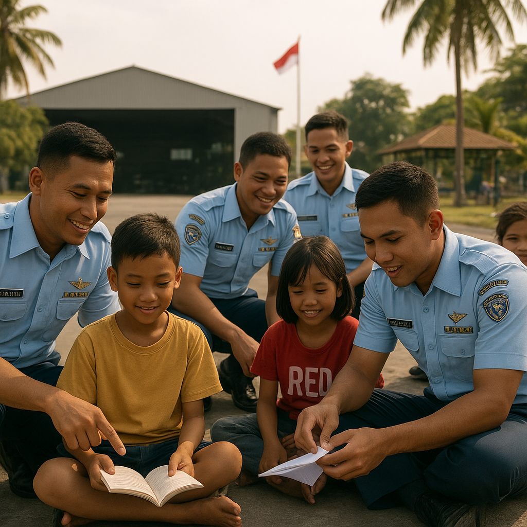 Prajurit TNI AU Jadi 'Ayah Asuh' bagi Anak-anak Panti di Sekitar Lanud, Ajarkan Disiplin dan Semangat Belajar
