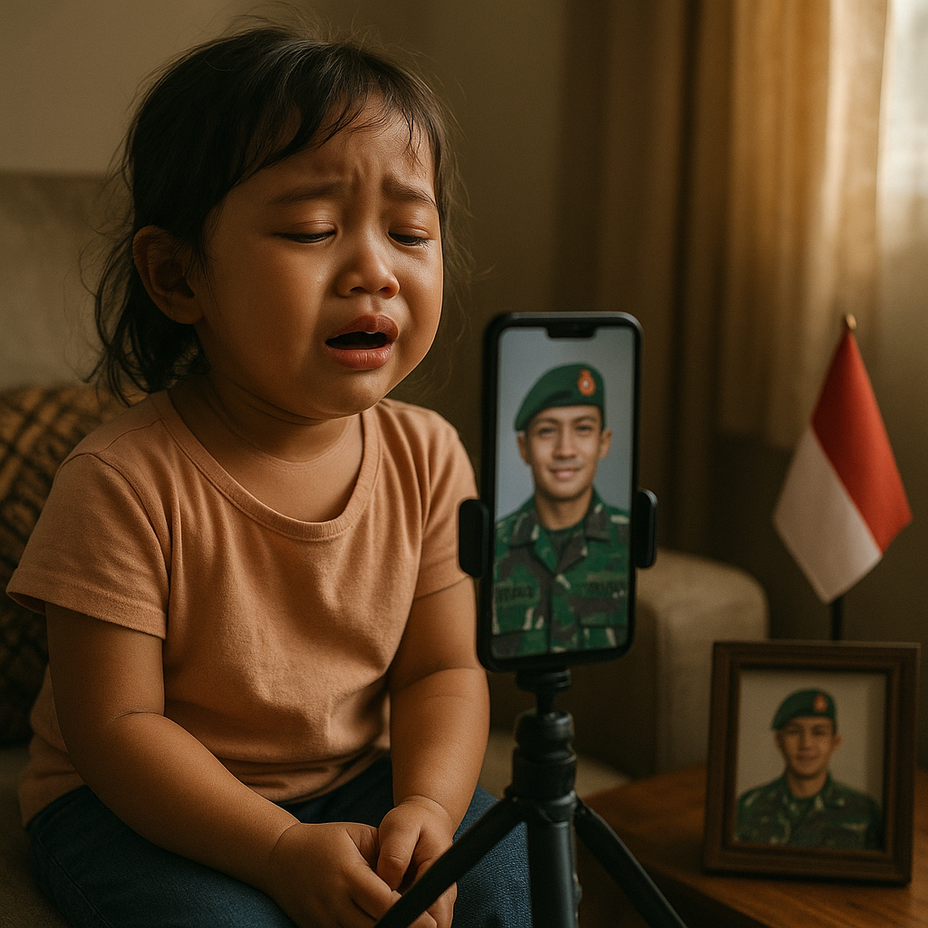 Video Haru: Anak Prajurit TNI AD di Medan Menyanyikan Lagu untuk Ayahnya yang Berulang Tahun di Medan Tugas