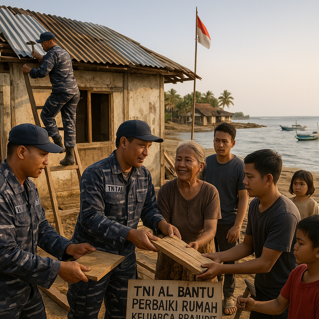 TNI AL Bantu Perbaiki Rumah Keluarga Prajurit yang Rusak di Pesisir Jawa Tengah, Bukti Perhatian pada Kondisi Keluarga