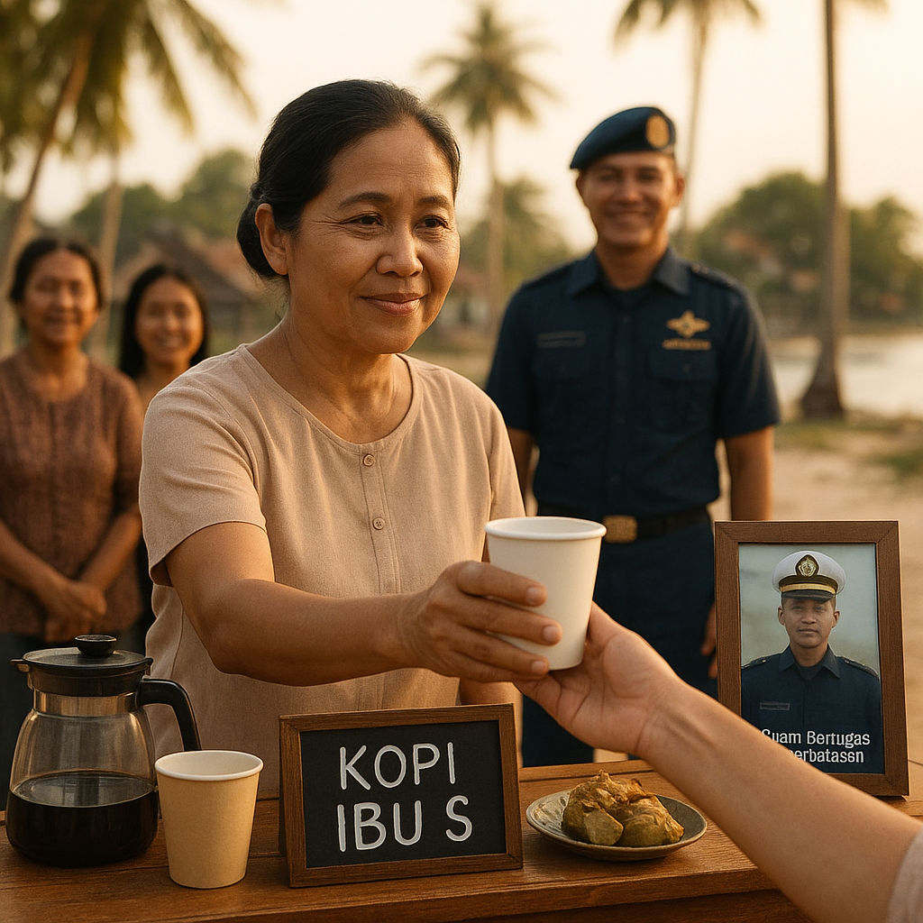 Istri Prajurit TNI AL yang Berjualan Kopi untuk Menopang Ekonomi Keluarga Saat Suami Bertugas di Perbatasan