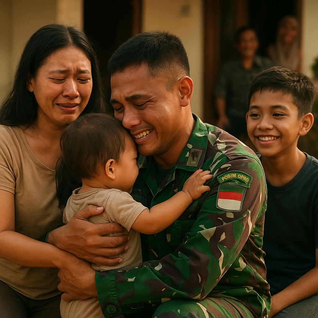 Prajurit TNI AD di Kodim 0710/Pekalongan Kembali ke Keluarga Setelah 8 Bulan Tugas Perbatasan, Anaknya Tak Langsung Kenali