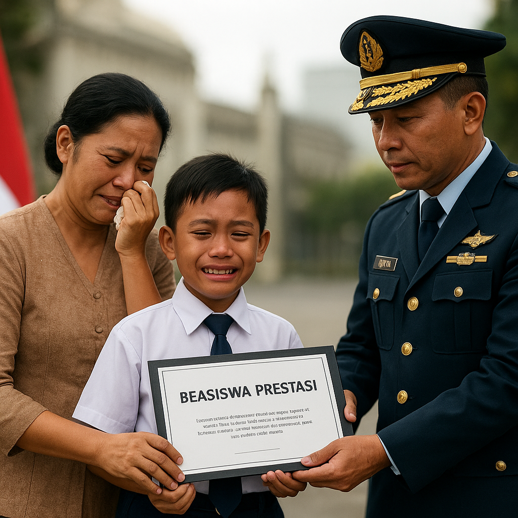 Anak Prajurit TNI AL di Surabaya Raih Beasiswa Prestasi, Didedikasikan untuk Alm Ayah yang Gugur di Tugas