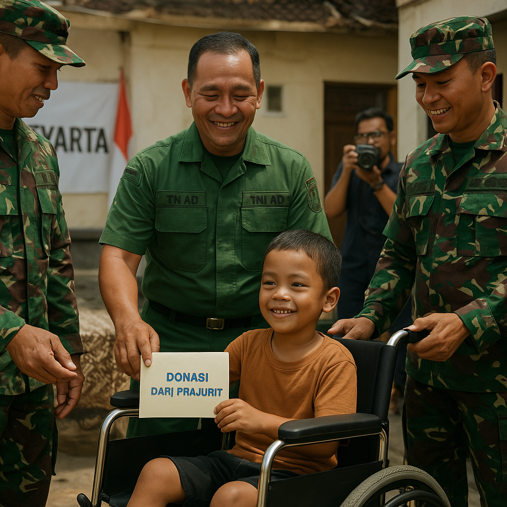 Anak Prajurit TNI AD dengan Disabilitas di Yogyakarta Dapat Kursi Roda Baru dari Donasi Sesama Prajurit