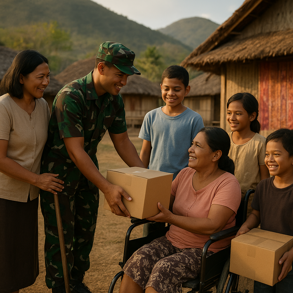 Keluarga Prajurit TNI di NTT Berbagi Kebahagiaan dengan Penyandang Disabilitas