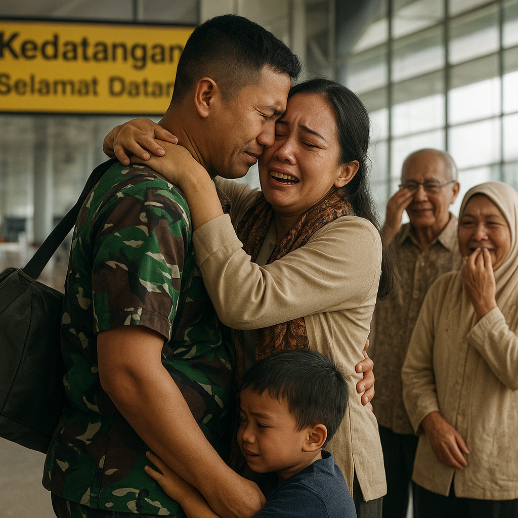 Momen Haru Reuni Keluarga Prajurit TNI setelah Tugas 10 Bulan di Daerah Konflik