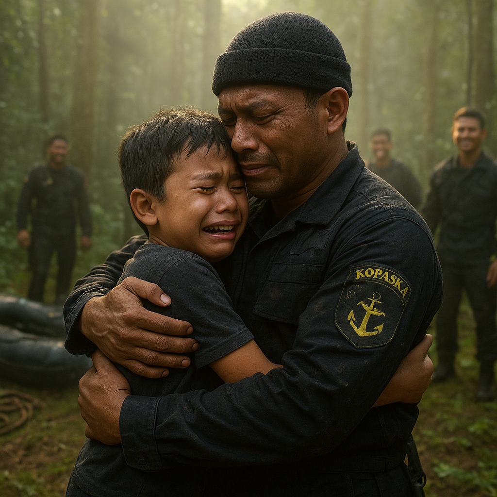 Anak Kopaska Kejutan Reuni dengan Ayah di Tengah Hutan Saat Latihan