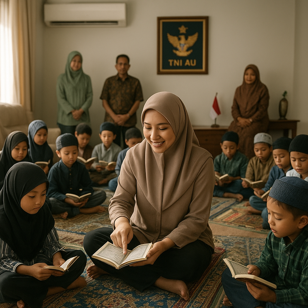 Rumah Dinas TNI AU Ramai Anak-anak Belajar Ngaji, Dipimpin Istri Perwira