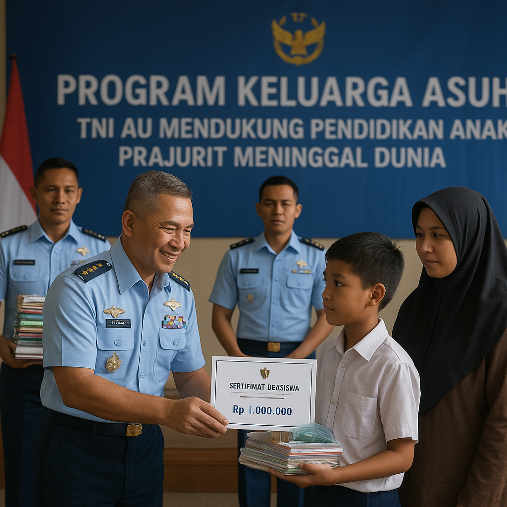 Program 'Keluarga Asuh' oleh Jajaran TNI AU Dukung Pendidikan Anak Prajurit Meninggal Dunia