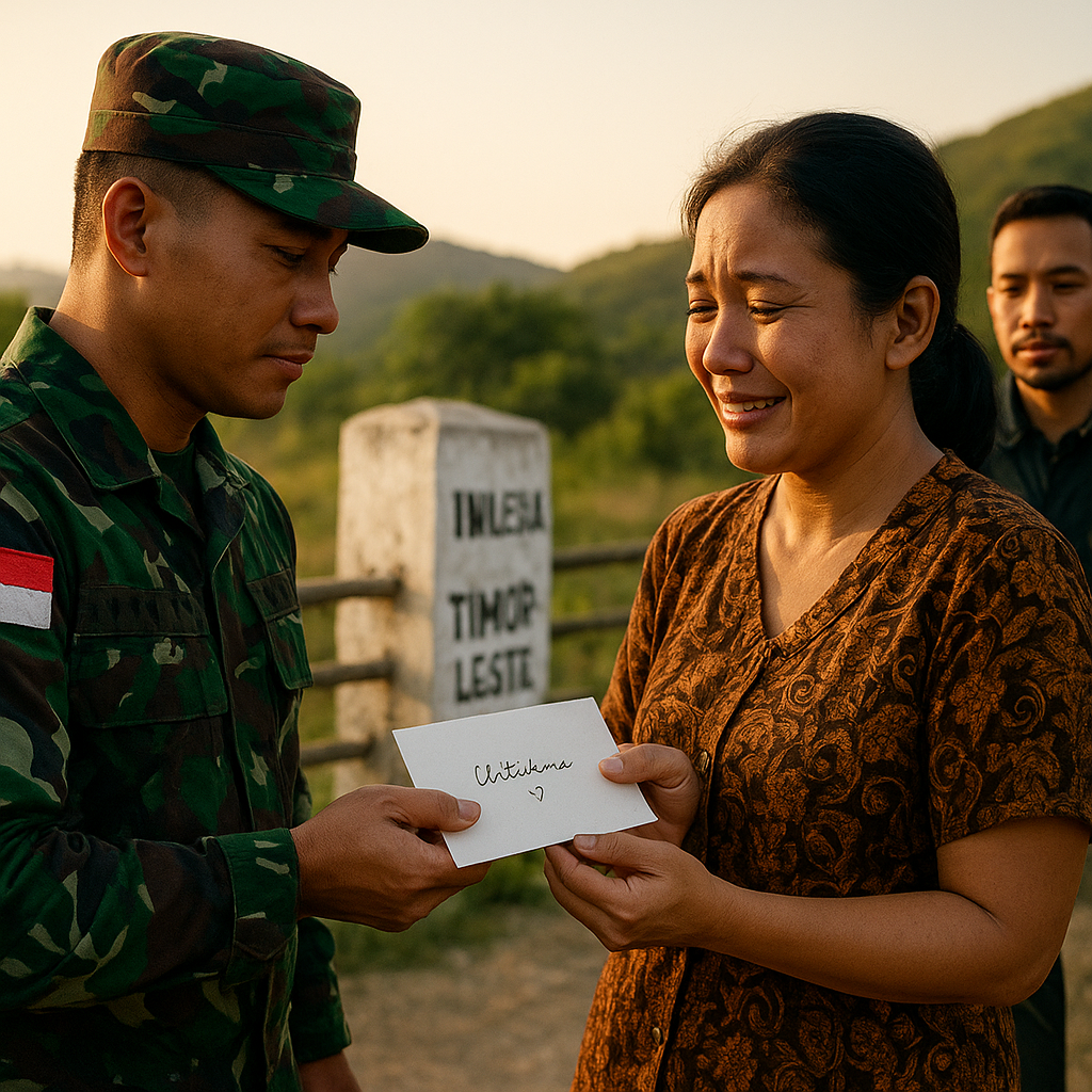 Valentine di Perbatasan: Prajurit TNI AD Kirim Surat Cinta untuk Istri, Diantar Kurir Khusus