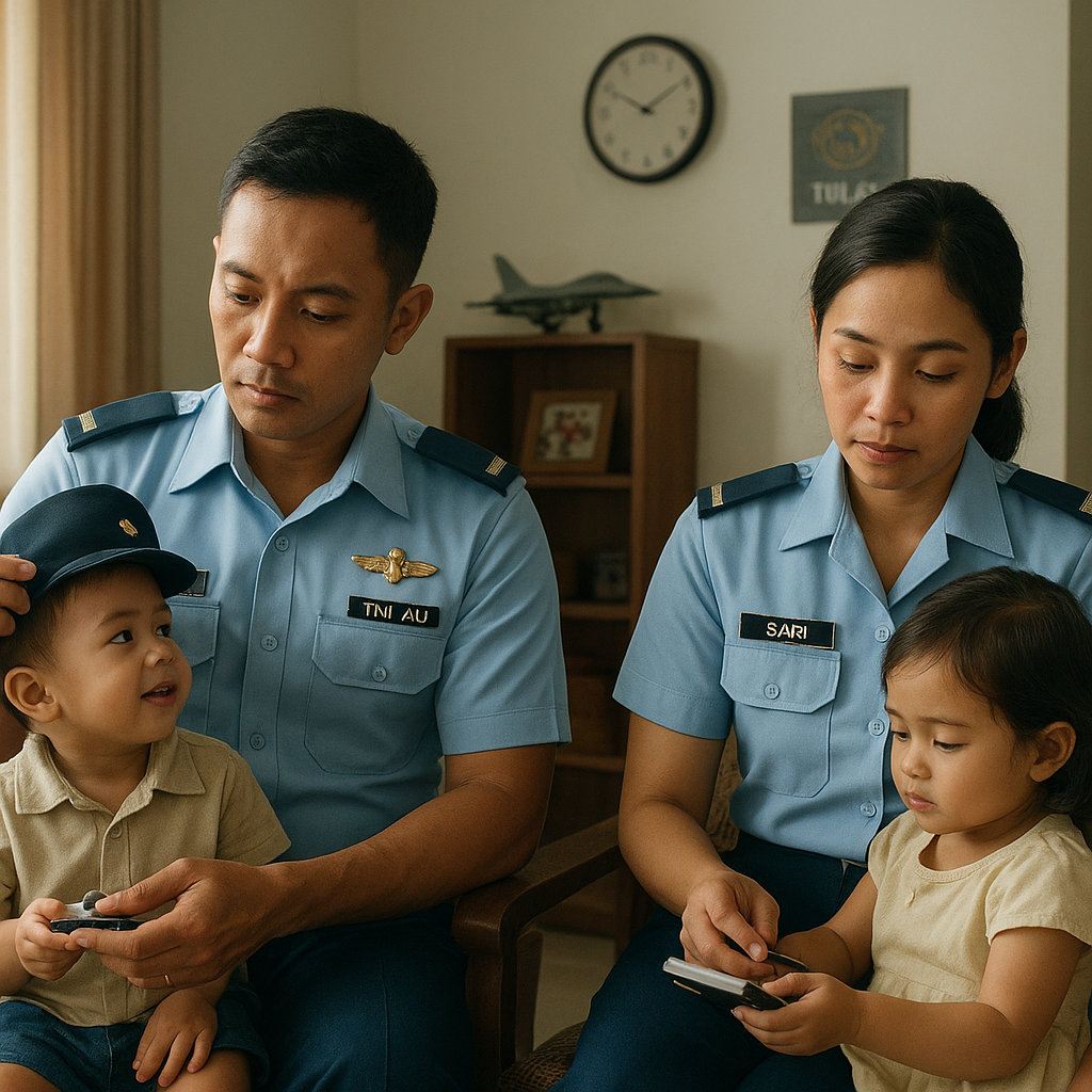 Suami Istri Sama-sama Prajurit TNI AU, Begini Cara Mereka Atur Waktu untuk Anak