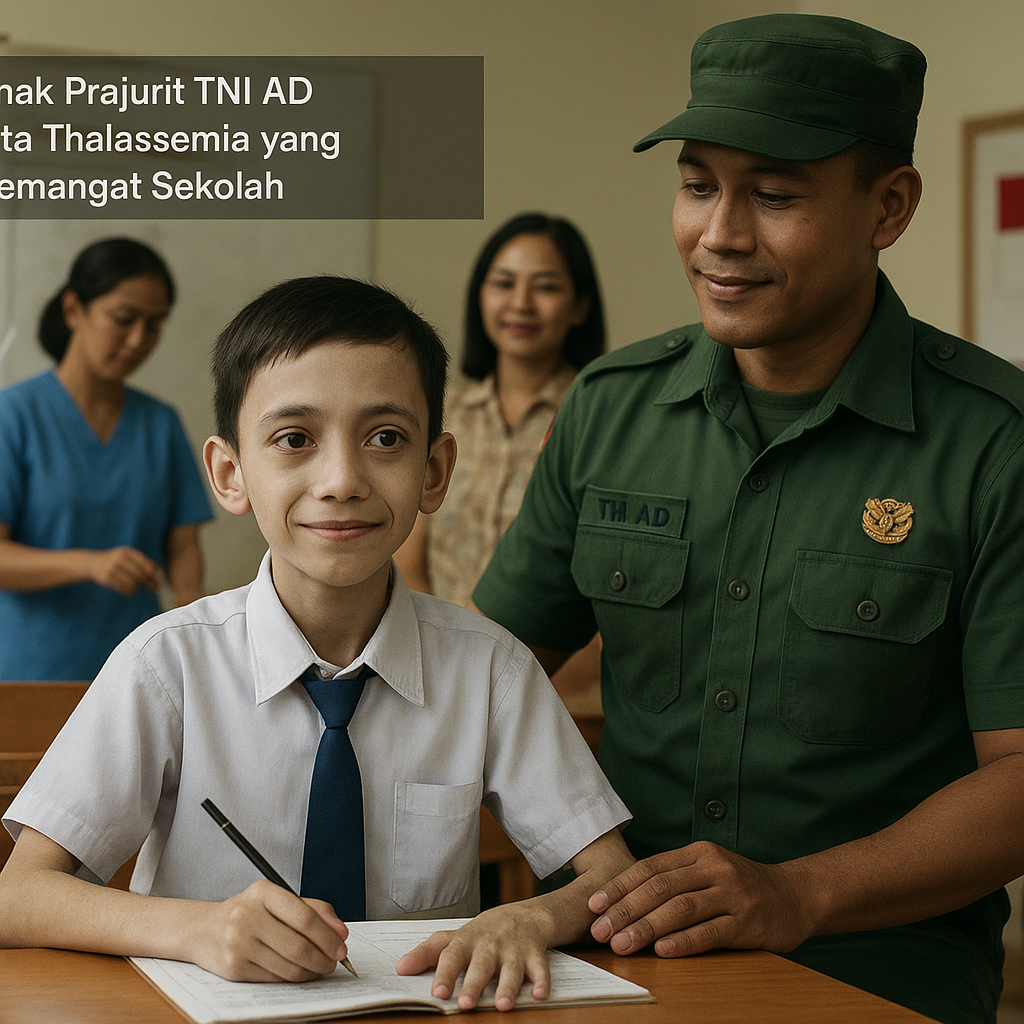 Kisah Anak Prajurit TNI AD Penderita Thalassemia yang Tetap Semangat Sekolah, Dibantu Program TNI Manunggal