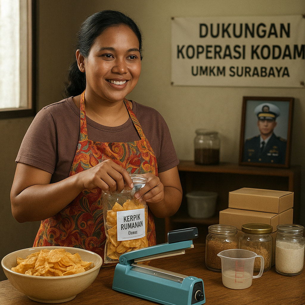 Istri Prajurit TNI AL di Surabaya Sukses Rintis UMKM dengan Dukungan Koperasi Kodam