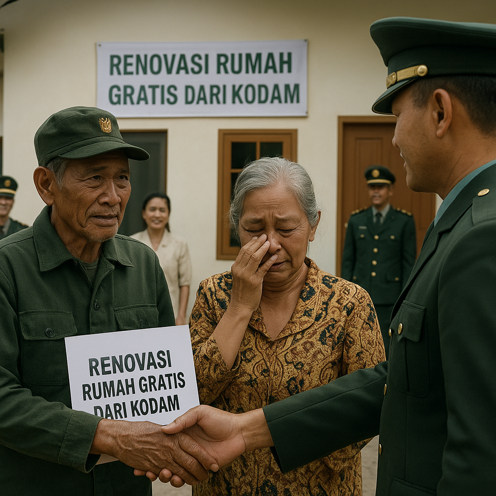 Veteran TNI AD dan Istrinya Terharu Dapat Renovasi Rumah Gratis dari Kodam