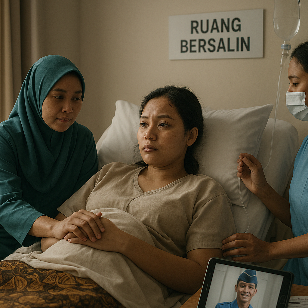Keteguhan Istri Prajurit TNI AU Menjalani Persalinan Saat Suami Bertugas di Luar Negeri