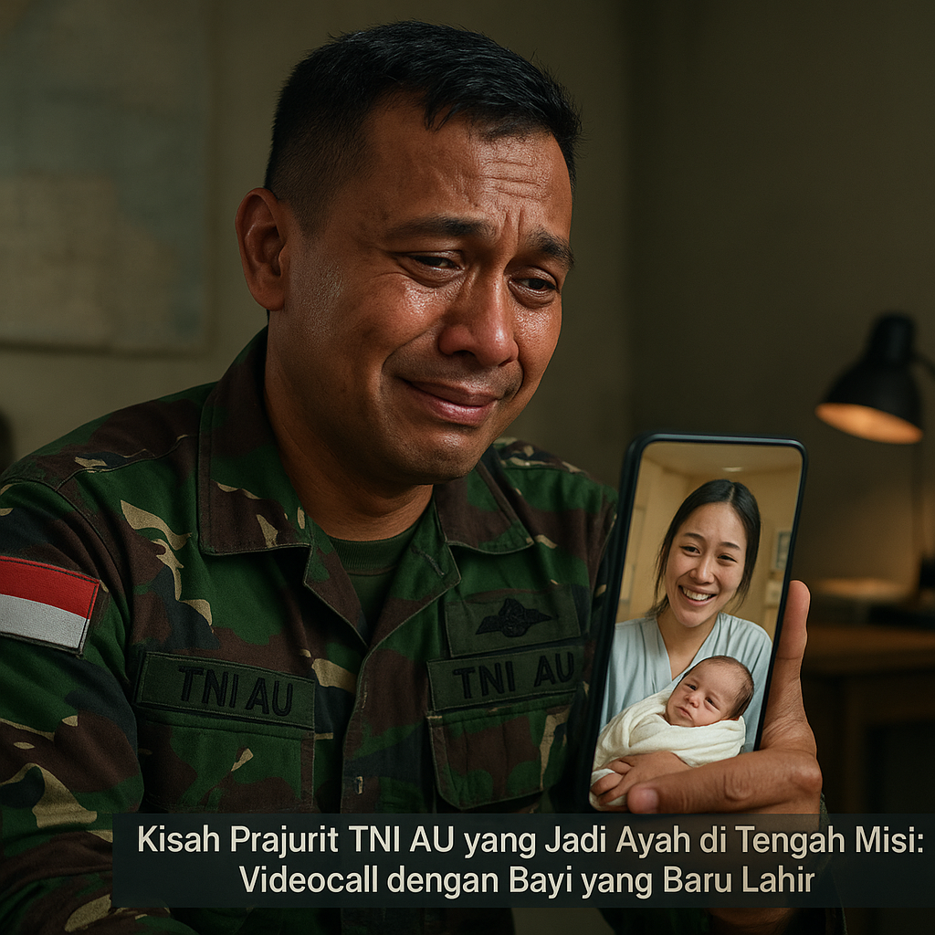 Kisah Prajurit TNI AU yang Jadi Ayah di Tengah Misi, Videocall dengan Bayi yang Baru Lahir