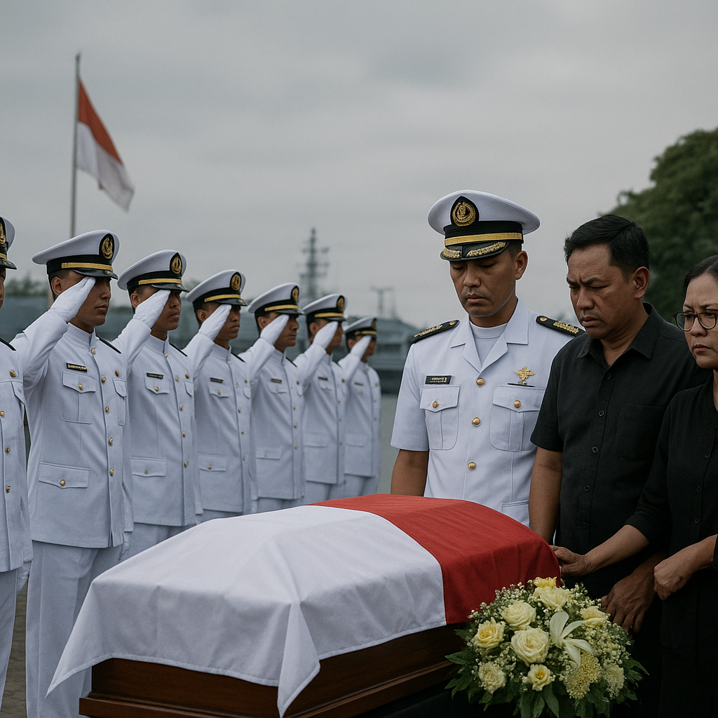 Anak 5 Tahun Prajurit TNI AL Wafat, Rekan-rekan Skuadron Memberi Penghormatan Terakhir