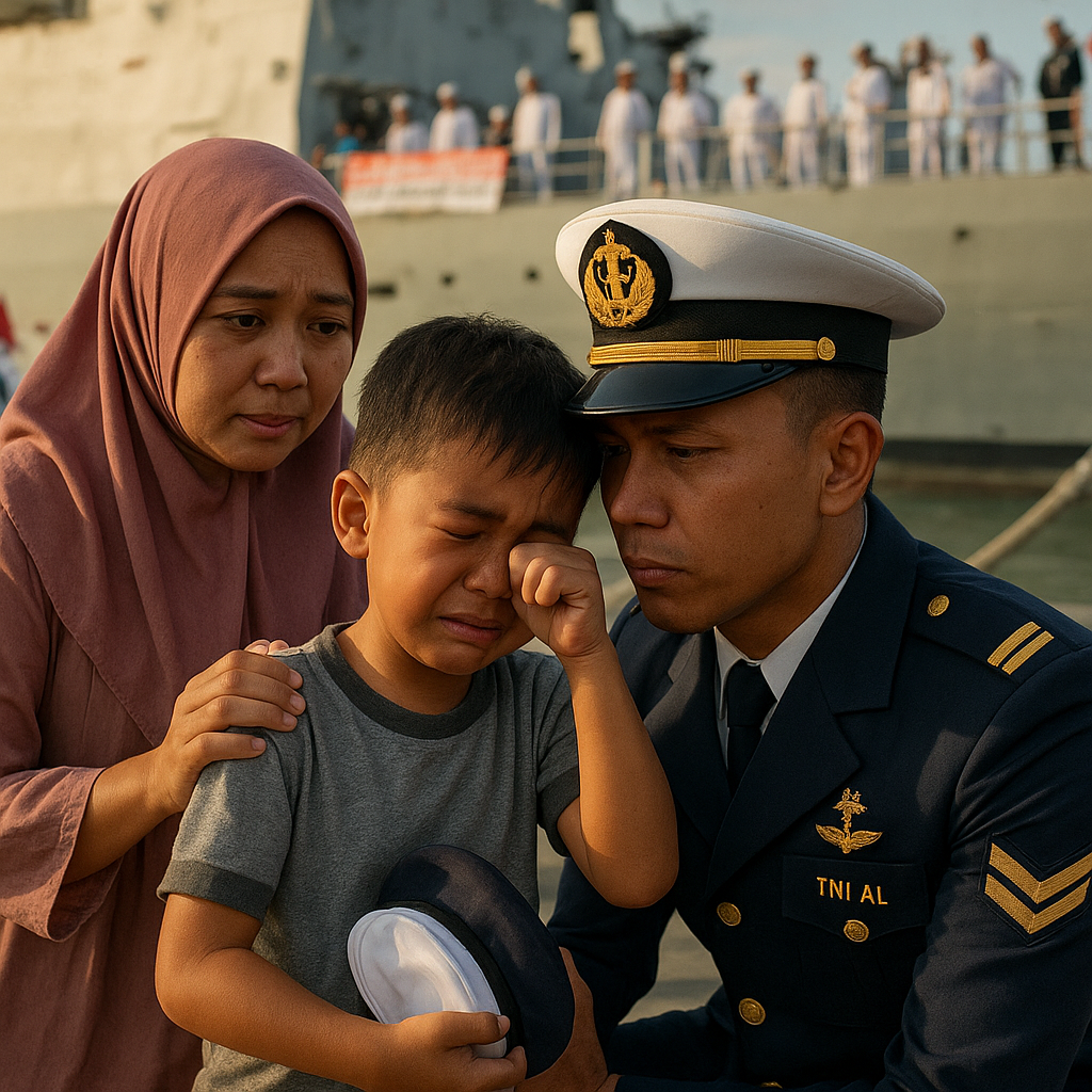 Perpisahan Haru di Dermaga: Anak Prajurit TNI AL Menangis Lepas Ayah Berlayar 6 Bulan