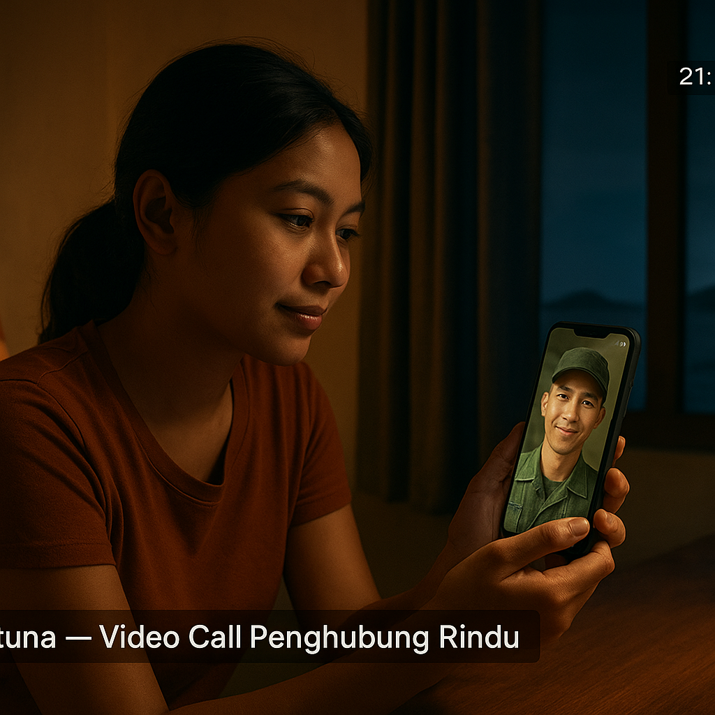 Video Call Penghubung Rindu: Kisah Istri Prajurit Muda Prajurit Penjaga Natuna