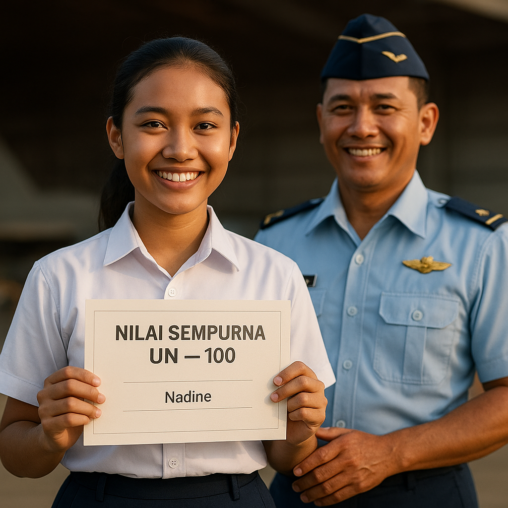 Anak Prajurit TNI AU Raih Nilai Sempurna UN, Bukti Ketangguhan Keluarga Militer