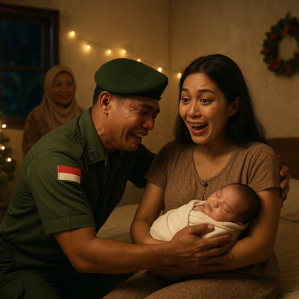 Kejutan Natal: Prajurit TNI AD Pulang Mendadak Sambut Kelahiran Anak Kedua