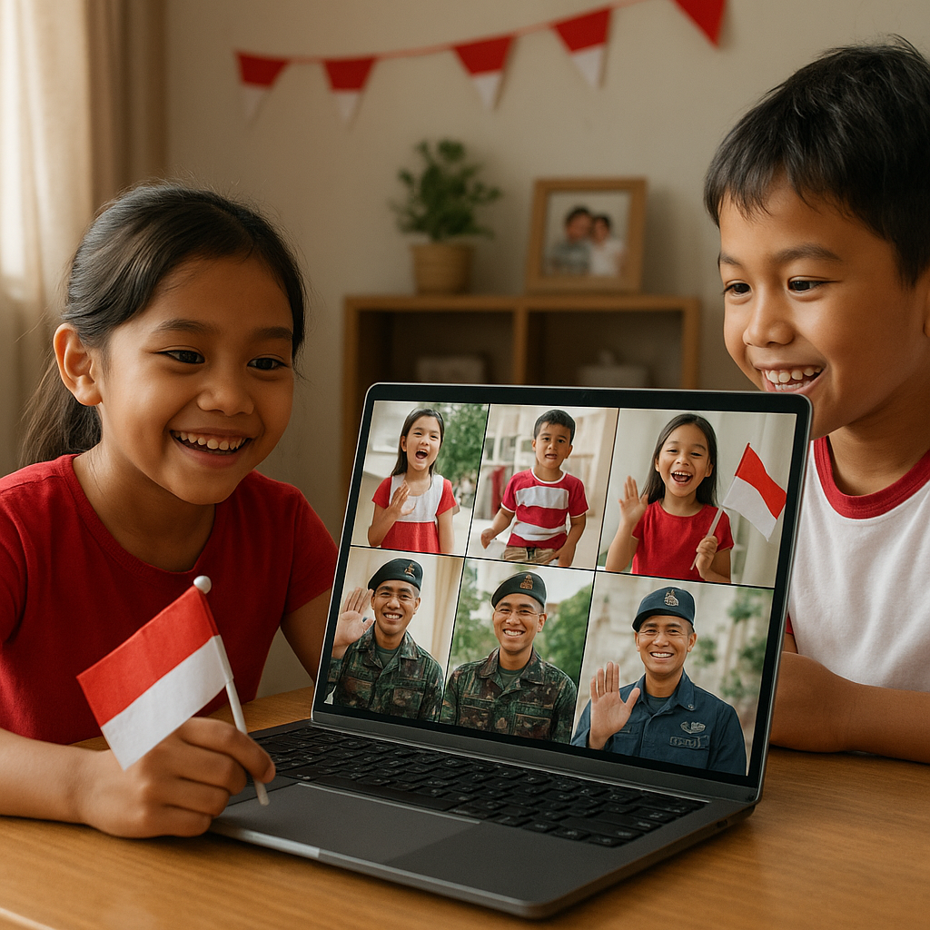 Anak-anak Prajurit TNI Ikuti Lomba 17-an Virtual, Hubungan dengan Ayah di Medan Tugas Tetap Erat