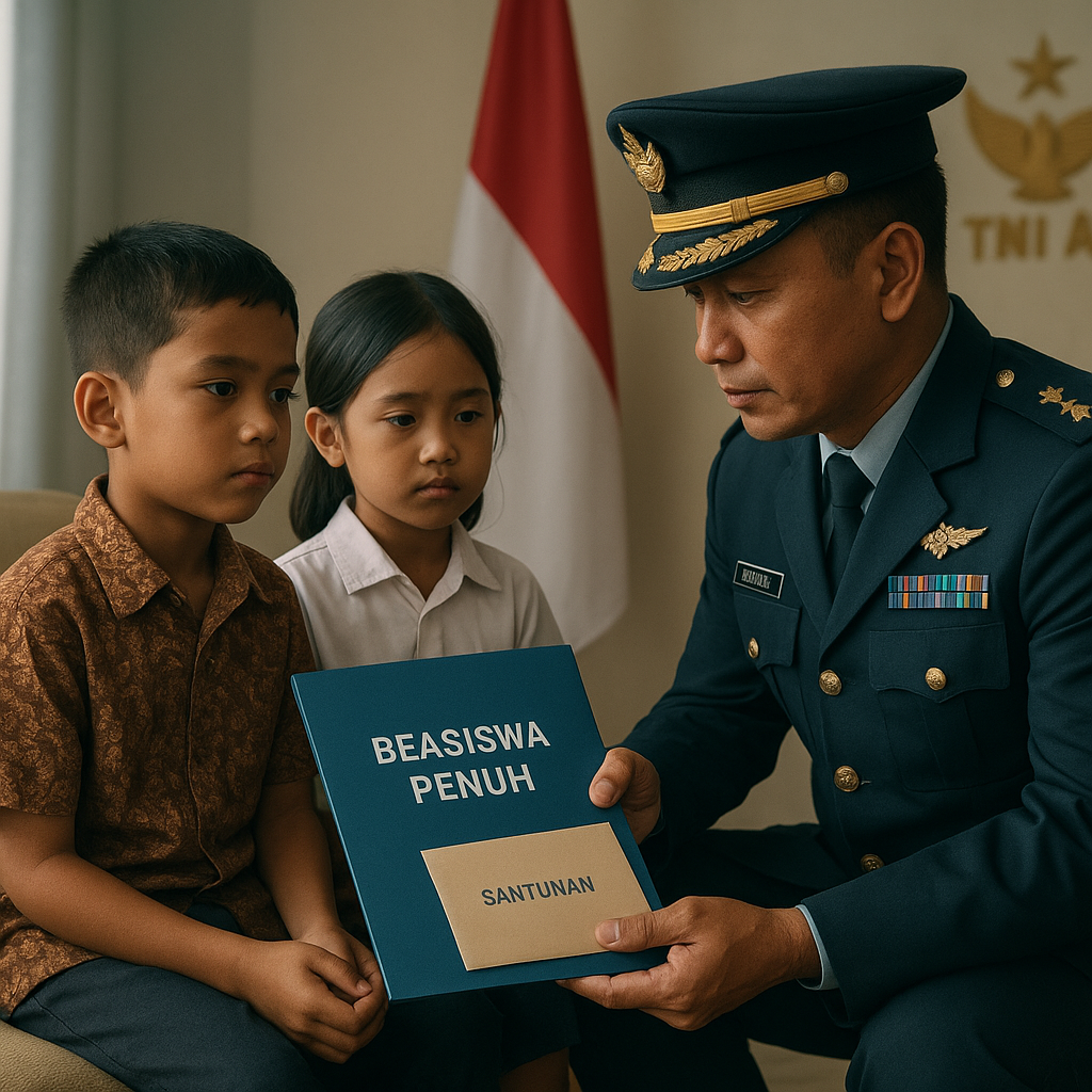 TNI AU Berikan Beasiswa Penuh untuk Anak Prajurit yang Gugur dalam Misi Kemanusiaan