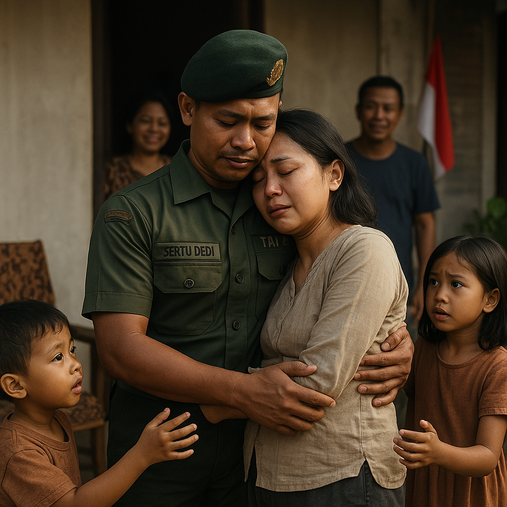 Kejutan Kepulangan Prajurit TNI AD: Istri Pingsan di Pelukan Suami