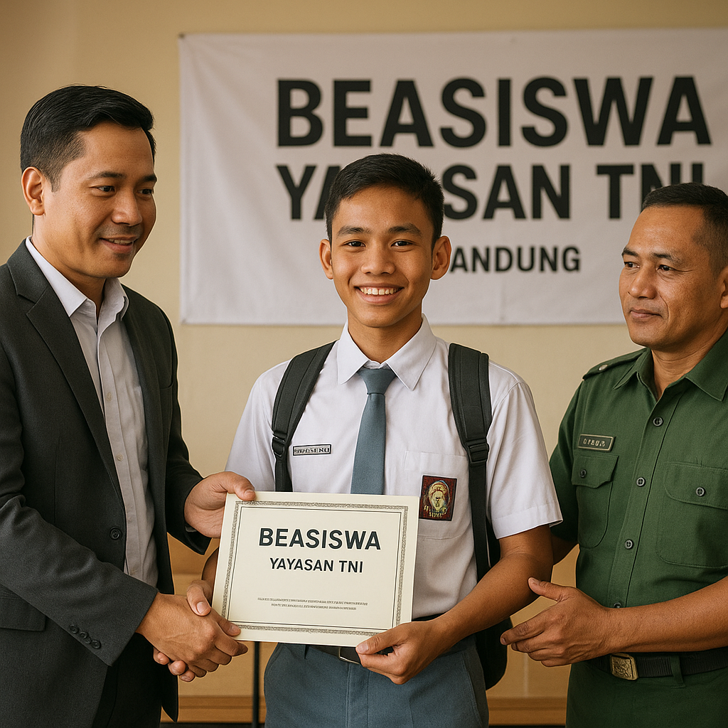 Anak Prajurit TNI AD dengan Prestasi Akademik Tinggi Dapat Beasiswa dari Yayasan TNI