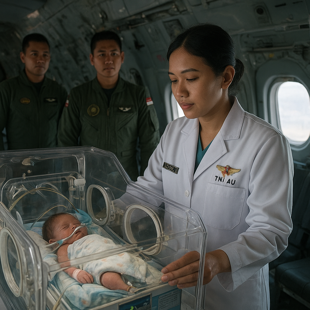 Dokter Pesawat TNI AU Selamatkan Bayi Prematur di Penerbangan Evakuasi Medis