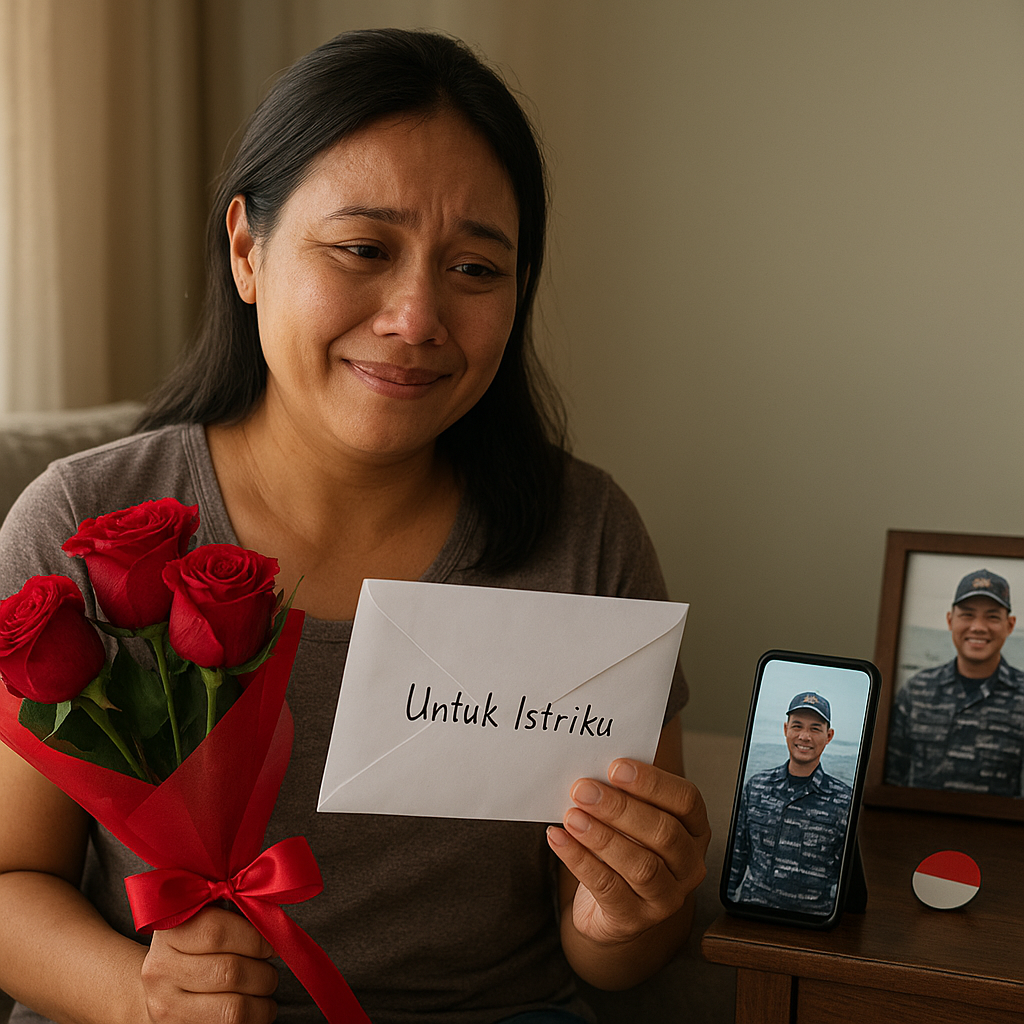 Kejutan Valentine dari Laut: Surat dan Bunga untuk Istri Prajurit TNI AL di Surabaya