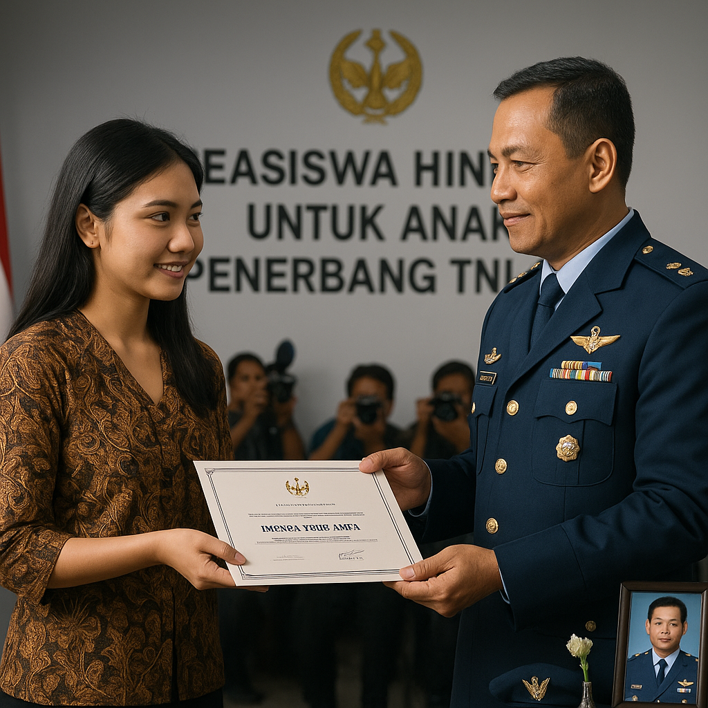 Anak Penerbang TNI AU yang Gugur Dalam Tugas Dapat Beasiswa Hingga S2 dari TNI