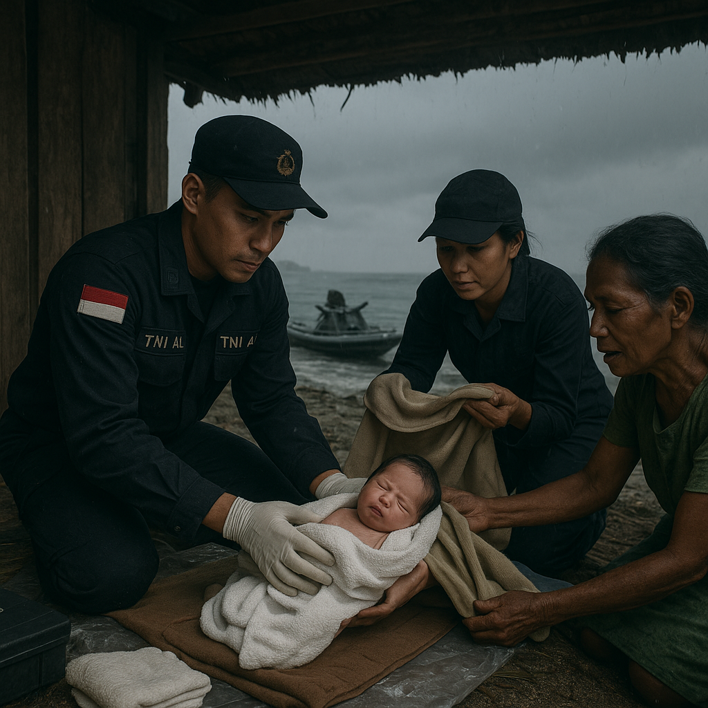 Aksi Humanis Prajurit TNI AL: Bantu Persalinan Ibu di Pulau Terpencil Saat Cuaca Buruk