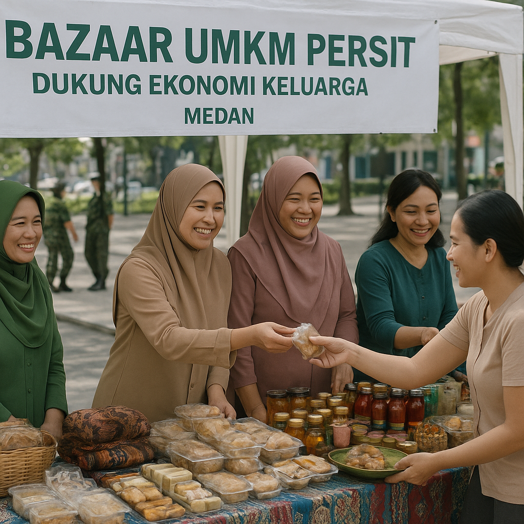 Komunitas Istri Prajurit di Medan Gelar Bazaar UMKM, Dukung Ekonomi Keluarga Saat Suami Bertugas