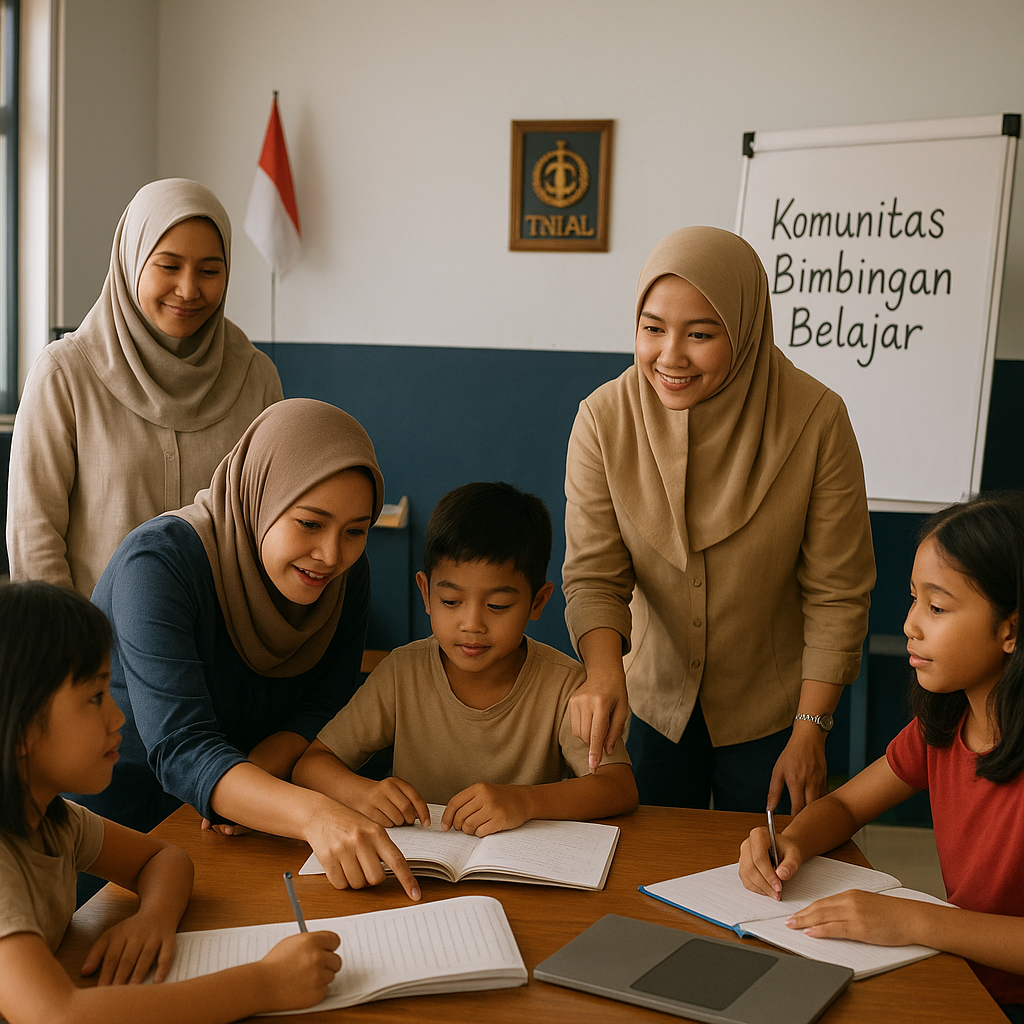 Istri Prajurit TNI AL Dirikan Komunitas Bimbingan Belajar untuk Anak-anak di Asrama