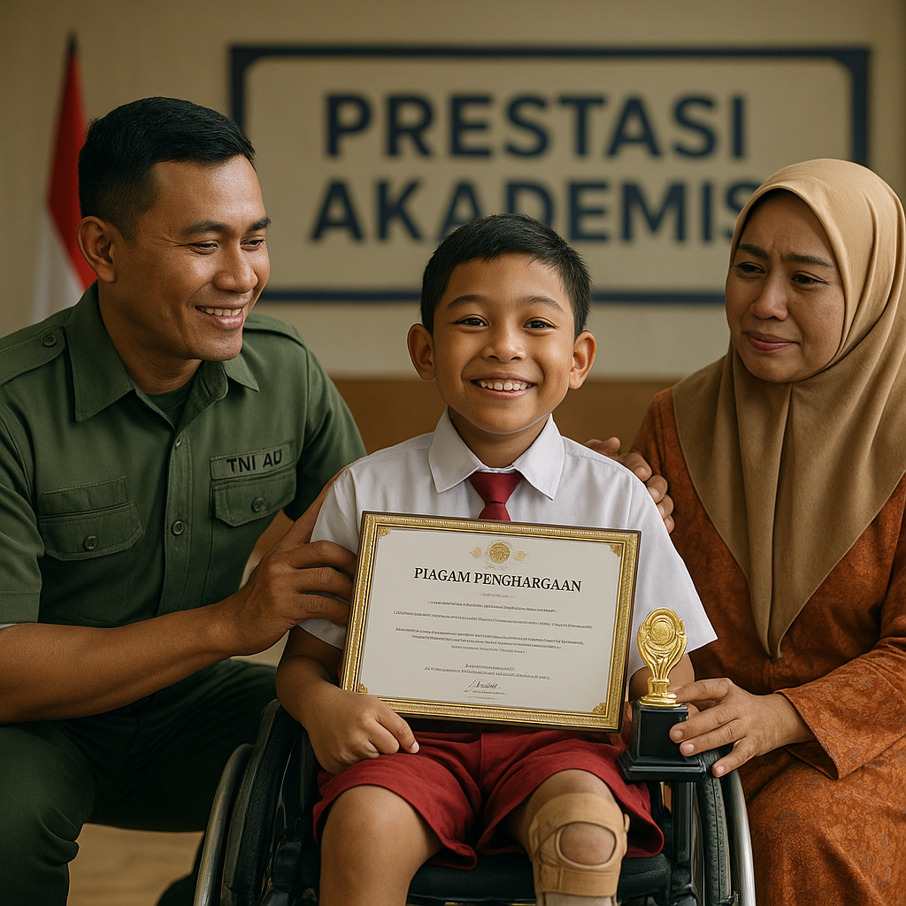 Upaya Penyandang Disabilitas: Anak Prajurit TNI dengan Cerebral Palsy Raih Prestasi Akademis