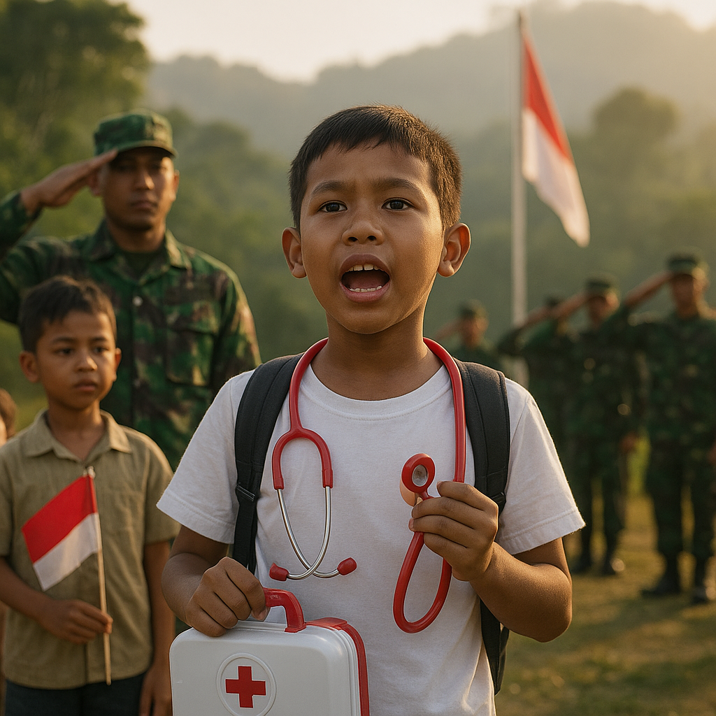 HUT Kemerdekaan di Perbatasan: Anak-Anak Prajurit TNI Ingin Jadi Dokter untuk Kampung Halaman