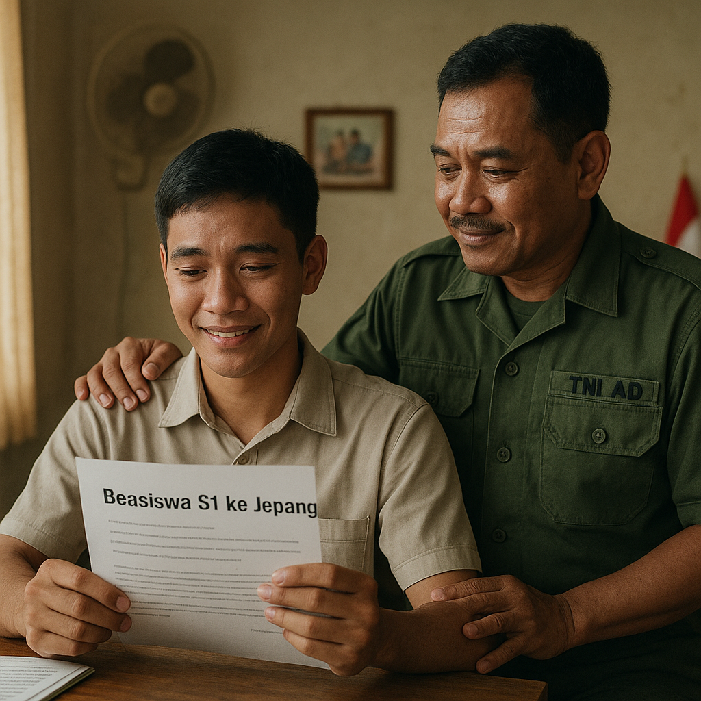 Anak Prajurit TNI AD Raih Beasiswa, Bukti Ketekunan di Tengah Keterbatasan