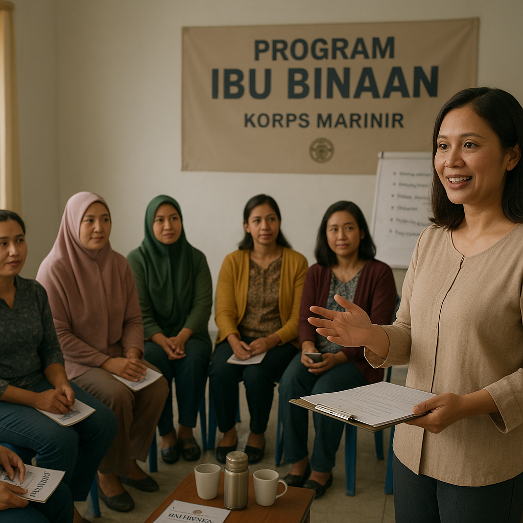 Istri Prajurit Marinir Menjalani Program 'Ibu Binaan' untuk Persiapan Mental Saat Suami Bertugas