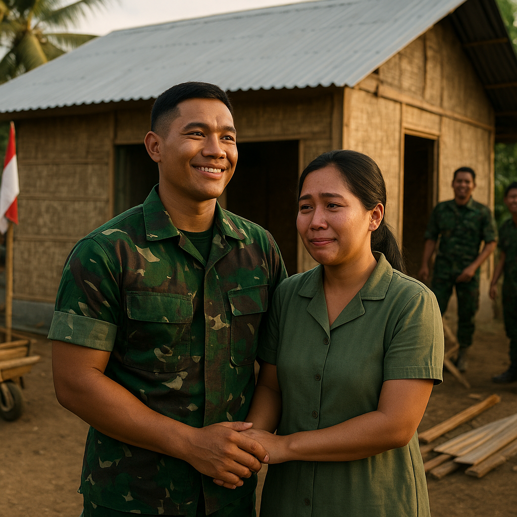 Prajurit TNI AD Membangun Rumah dari Bahan Sederhana untuk Keluarga setelah 10 Tahun Menumpang