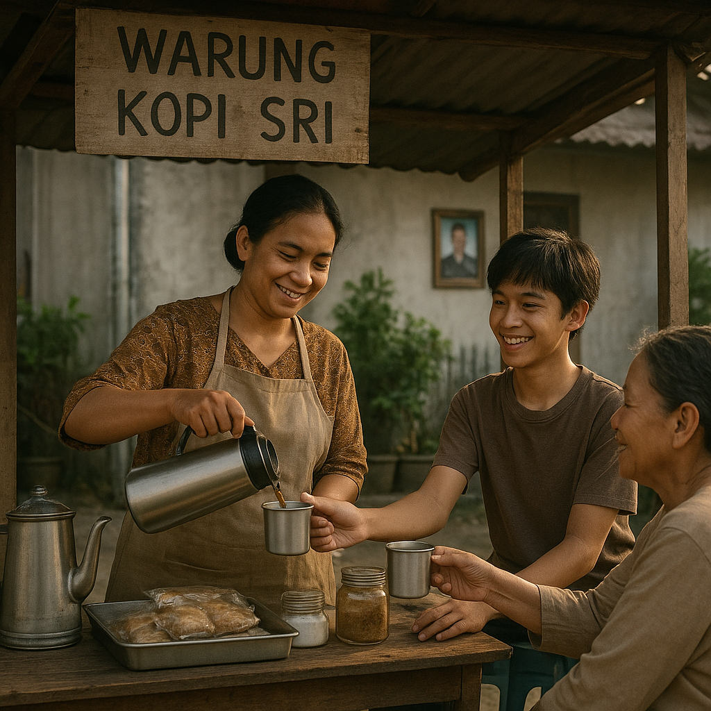 Keluarga Prajurit TNI AL Membuka Warung Kopi untuk Menambah Penghasilan selama Suami Bertugas di Kapal