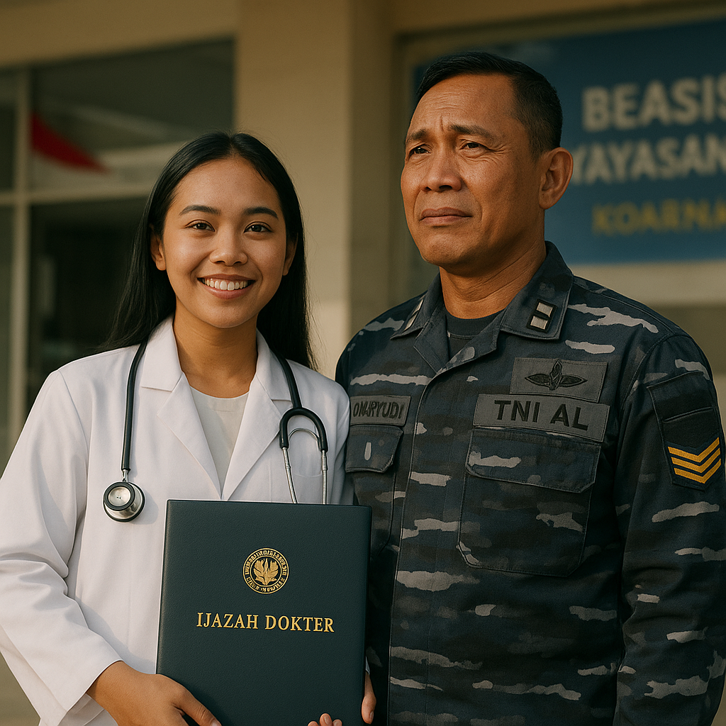 Anak Prajurit TNI AL Berhasil Jadi Dokter Berkat Beasiswa dari Yayasan TNI AL