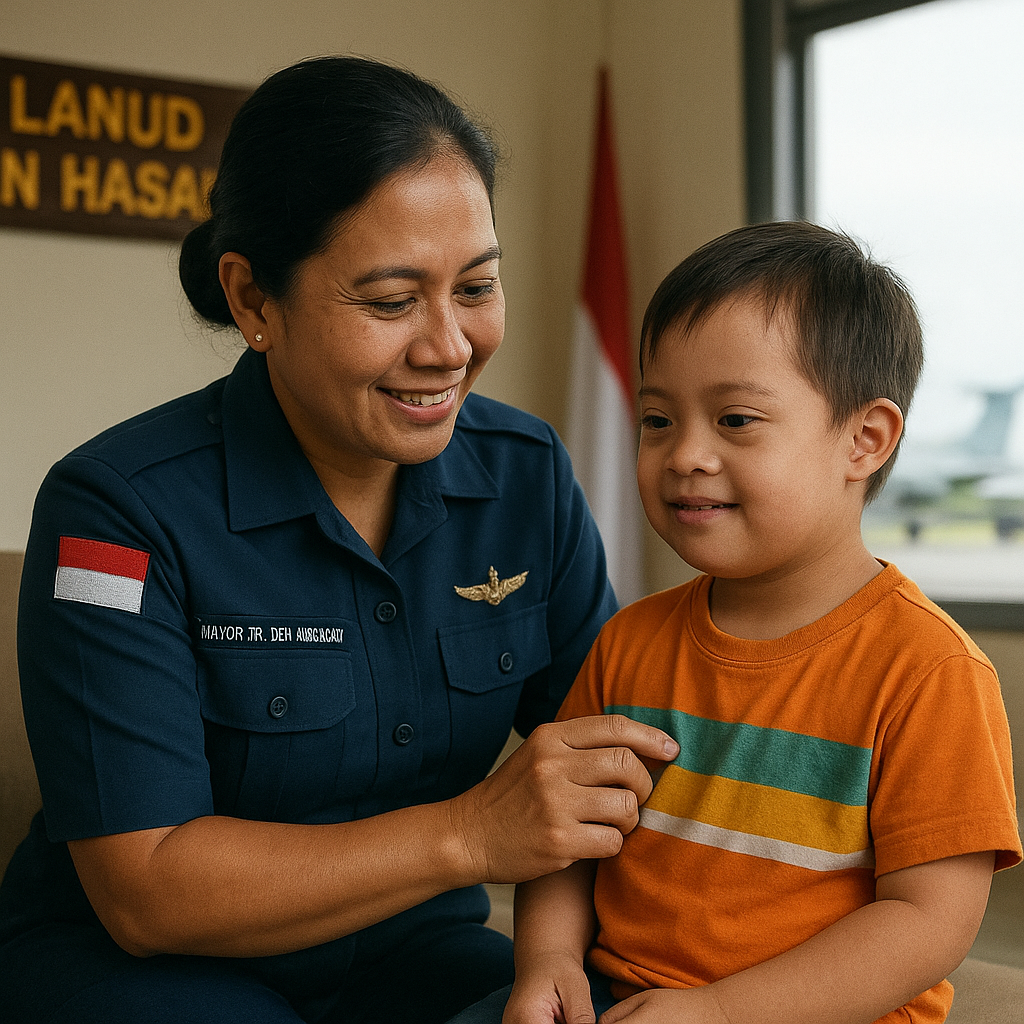 Kisah Perwira TNI AU Perempuan yang Sukses Rawat Anak Down Syndrome di Tengah Dinas