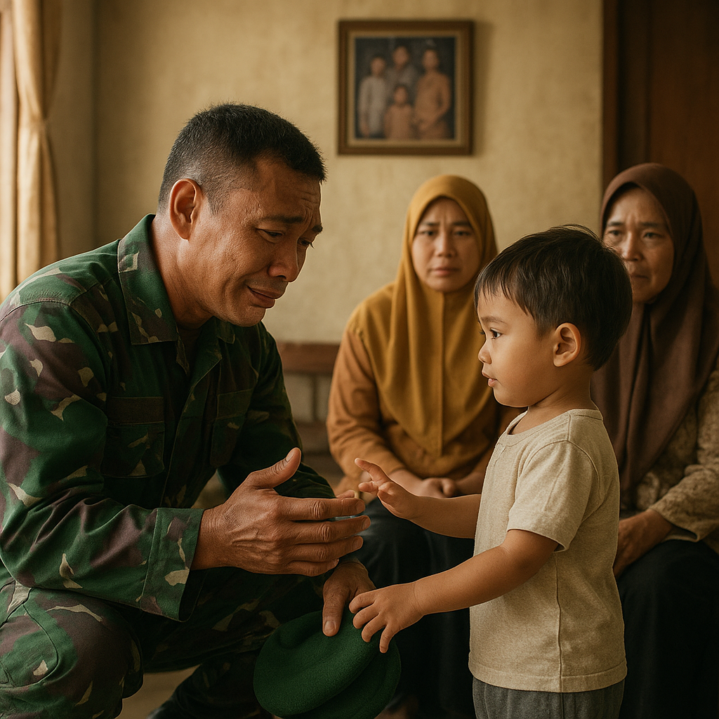 Keluarga Prajurit TNI AD Penjaga Perbatasan RI-Malaysia di Entikong: Anak 4 Tahun Baru Tahu Wajah Ayah dari Foto di Dinding, Saat Akhirnya Bertemu Ia Panggil 'Om'