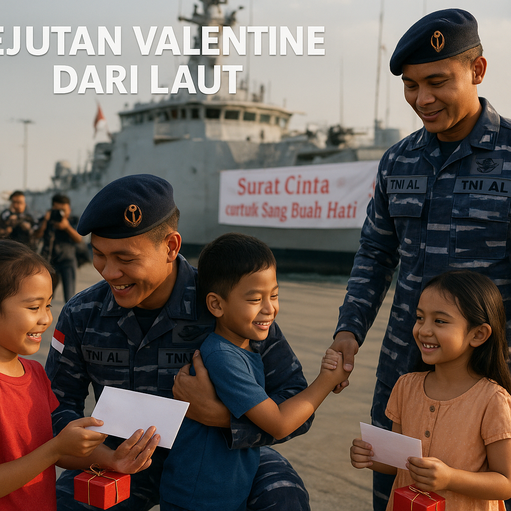Kejutan Valentine dari Laut: Anak-anak Prajurit TNI AL Terima Surat dan Hadiah dari Ayah di Kapal