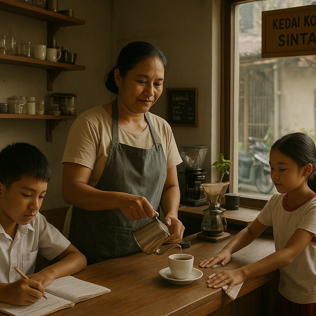 Janda Prajurit TNI Dirikan Kedai Kopi untuk Menghidupi Anak-anaknya