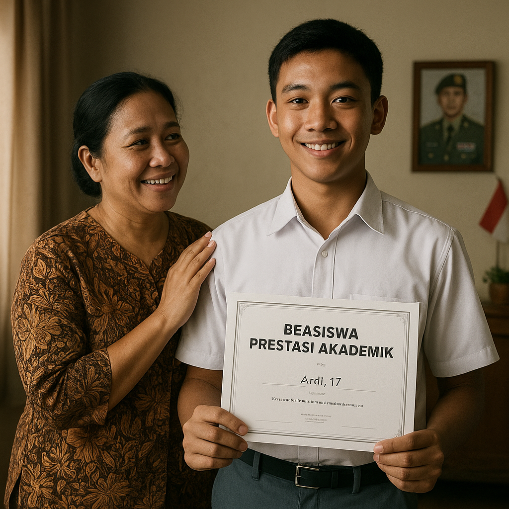 Anak Prajurit TNI Raih Beasiswa Berkat Prestasi Akademik, Dedikasi Ayah Jadi Motivasi