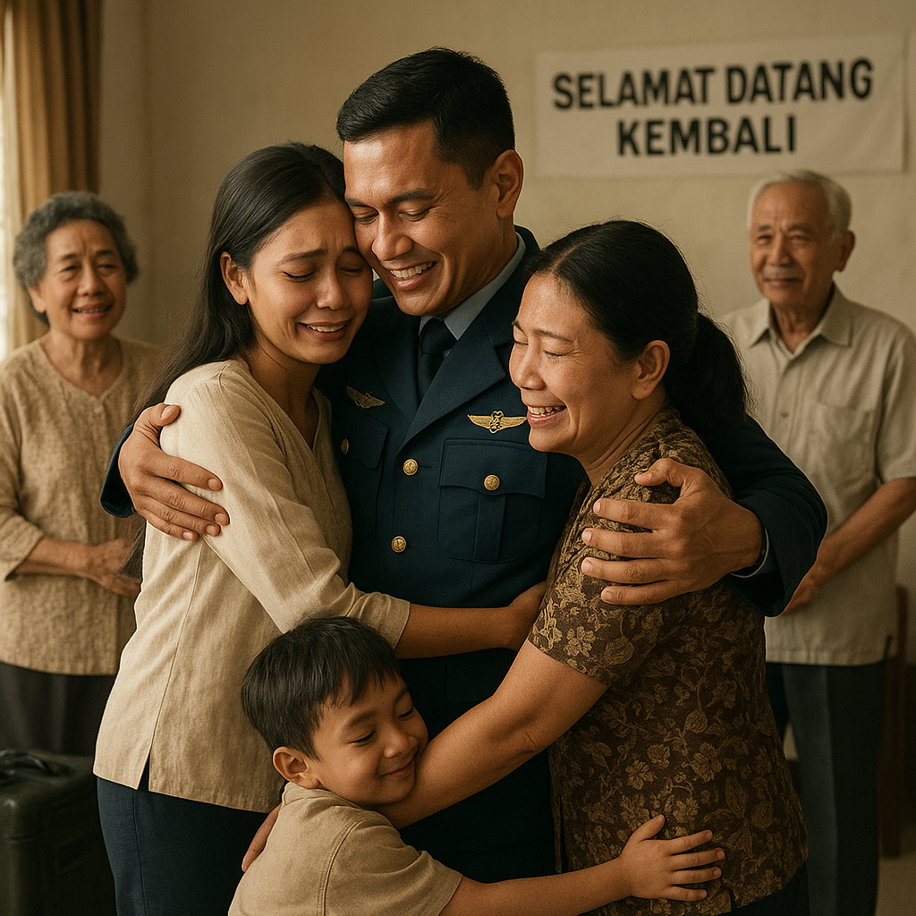 Reuni Keluarga Prajurit TNI AU Usai 2 Tahun Bertugas di Luar Negeri