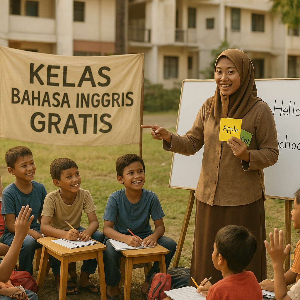 Istri Prajurit TNI AU Dirikan Kelas Bahasa Inggris Gratis untuk Anak-anak Komplek Skadron
