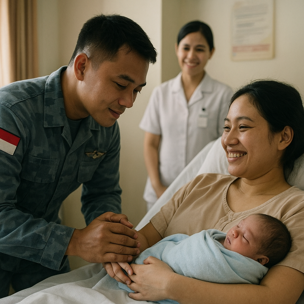 Kejutan Pulang Kampung: Prajurit TNI AU Diterbangkan Khusus untuk Melihat Kelahiran Anak Pertama